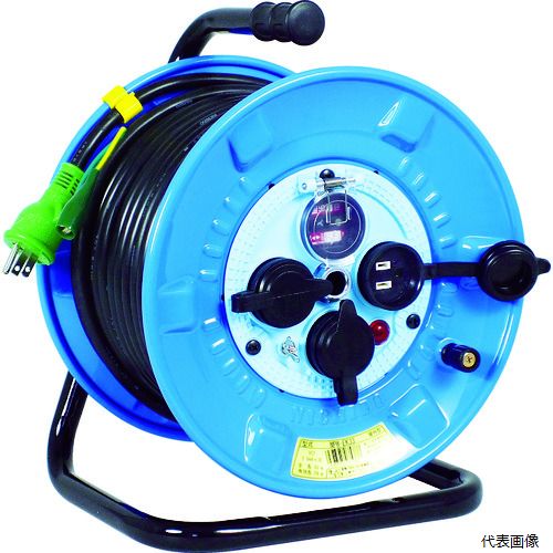 日動工業 NPW-EK33 NICHIDO 電工ドラム 屋外型 アース付 過負荷漏電保護兼用ブレーカ付 30m|Pro-Tools 店