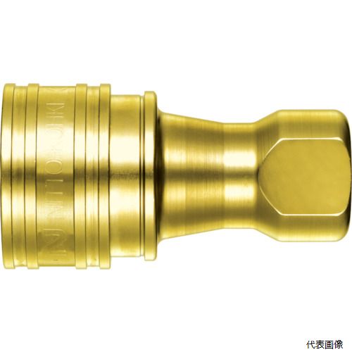 日東工器 4S-A BRASS NBR 日東 SPカプラ タイプAソケット 真ちゅう製 ニトリルゴムNBR(SG) 相手側取付サイズR1／2(07884)
