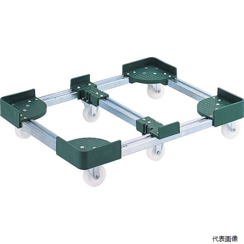(代引き不可) トラスコ 4989999662375 TRUSCO 伸縮式コンテナ台車 内寸500-600X1000-1100スチール
