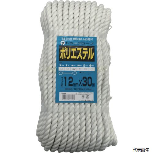 ユタカメイク TRS-6 ロープ ポリエステルトラックロープ 12mm×30m