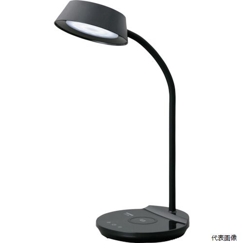 アイリスオーヤマ LDL-QFDL-B IRIS 537199 LEDデスクライト Qi充電シリーズ 平置きタイプ 調光・調色 ブラック