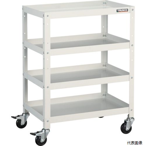【スタンプラリー】(代引き不可) トラスコ RBW-864 W TRUSCO ツールワゴン ラビットワゴン 600X400 ゴム車輪 ホワイト｜Pro-Tools　店 16,923円