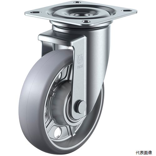 ユーエイ PMS-200AUU プレート式 自在 キャスター アルティメットウレタン 車輪径200mm PMタイプ PMS型 取付寸法120×120(105×105)
