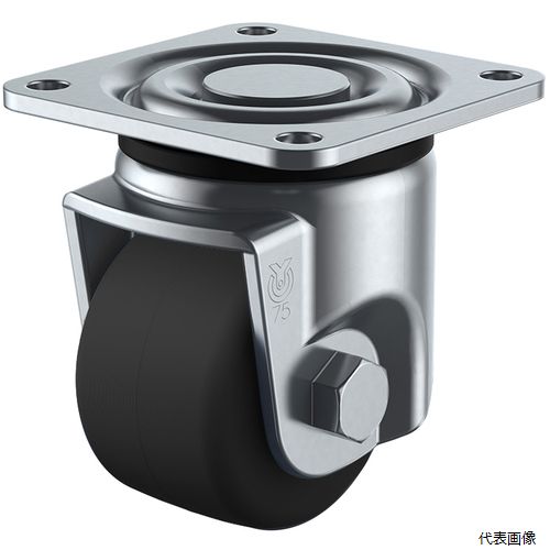 ユーエイ UHG-80MC プレート式 自在 低床キャスター モノマーキャストナイロン 車輪径80mm Hタイプ UHG型 取付寸法80×60