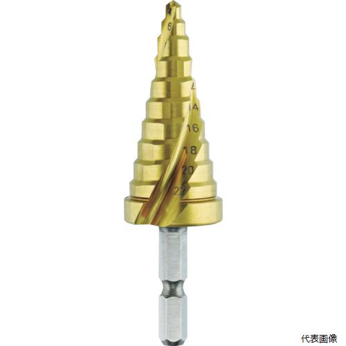 トップ工業 ESD-422SG TOP 電動ドリル用六角シャンクスパイラルステップドリル ゴールドタイプ