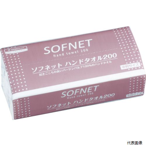 日本製紙クレシア 36300 クレシア ソフネット ハンドタオル200 中判