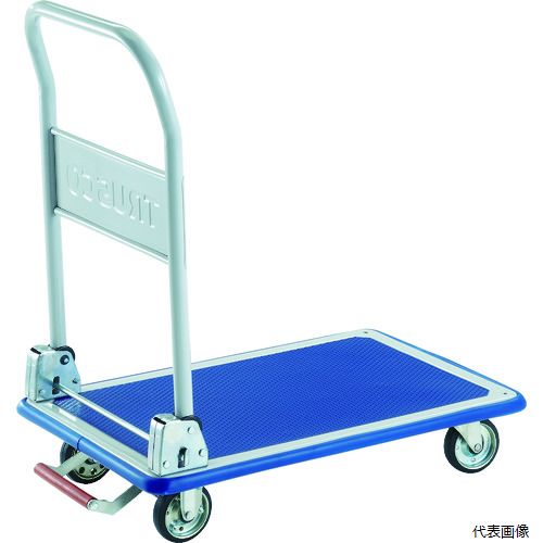トラスコ 101NKB TRUSCO プレス製台車 ドンキーカート 折りたたみ式740×480 ピン式固定車ストッパー付|Pro-Tools 店