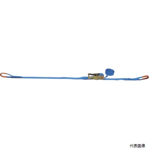 テザック R20E010-030A TESAC ラッシングベルト(ベルト荷締機)ラチェットバックル式アイタイプ