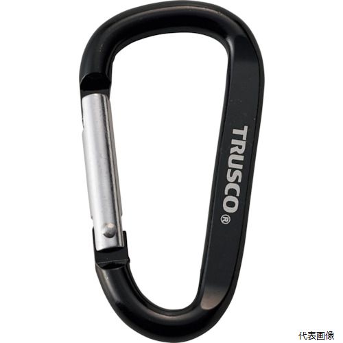 トラスコ 4550414345243 TRUSCO まとめ買い カラビナ 線径6mmX60mm D型 ブラック100個