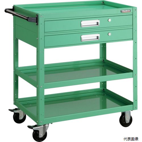 (代引き不可) トラスコ 4989999310153 TRUSCO ツールワゴン イーグルワゴン 750X500XH880 引出付 ヤンググリーン｜Pro-Tools　店