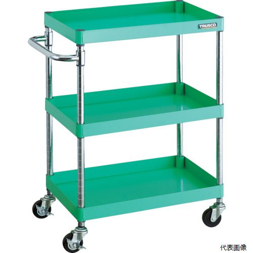 (代引き不可) トラスコ PEW-963-G75-YG TRUSCO ツールワゴン フェニックスワゴン 600X400 3段 Φ75ゴム車輪 ヤンググリーン|Pro-Tools 店