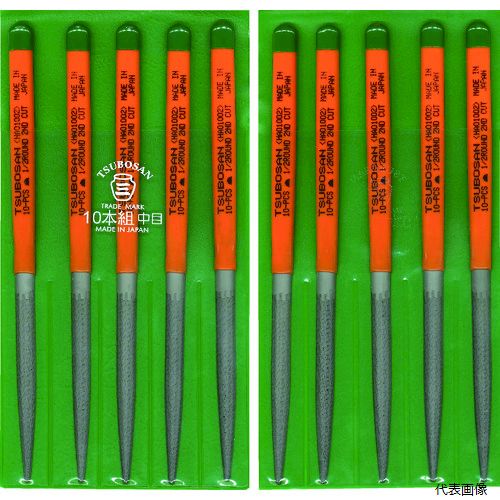ツボサン HA010-02 組ヤスリ 10本組 半丸 中目｜Pro-Tools　店