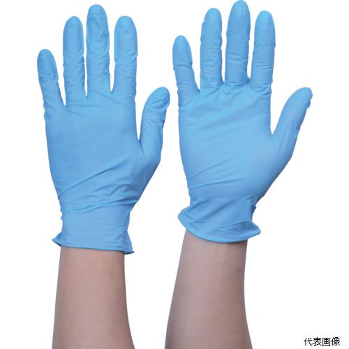 トラスコ TRUSCO まとめ買い 使い捨てニトリル手袋TGエアー 0.06 粉無青L 100枚 10箱