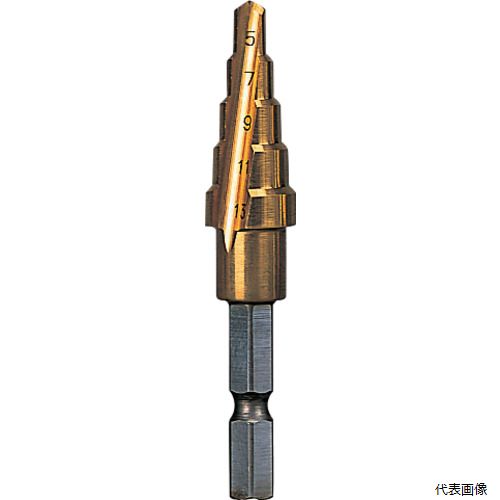 トラスコ NMS-18GA TRUSCO 六角軸ステップドリル 2枚刃チタンコーティング 4～18mm