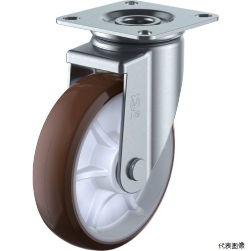 ユーエイ SUS-BRUJ2-125 プレート式 自在 ステンレスキャスター ウレタン 車輪径125mm Jタイプ SUS-J2型 取付寸法80×80(75×75)