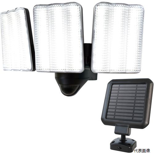大進 DLS-17T300 ソーラー充電式LEDセンサーライト3灯式