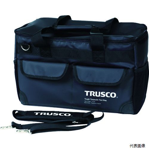 トラスコ中山 TRUSCO TOUGH ターポリンツールバッグ 黒色 (TTBA-BK)