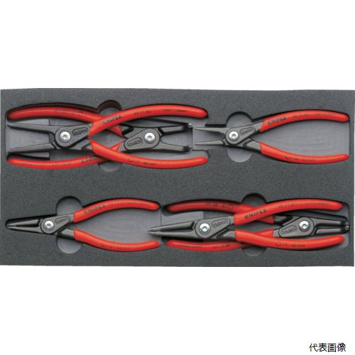 KNIPEX 002001V02 6本組 精密スナップリングプライヤーセット ウレタントレイ