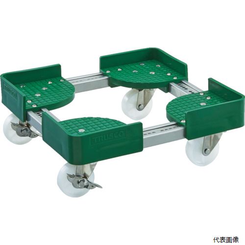 (代引き不可) トラスコ 4989999562255 TRUSCO 伸縮式コンテナ台車SUS 内寸500-600X600-700 ストッパー付|Pro-Tools 店
