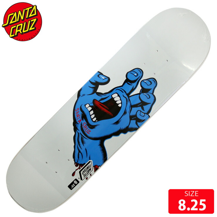 人気のスクリーミングハンド スケボー デッキ デッキ パーツ サンタクルズ Santa Screamiing Cruz Screamiing Hand Wht Deck 8 25 Skateboard スケートボード クエストン Questons クエストン