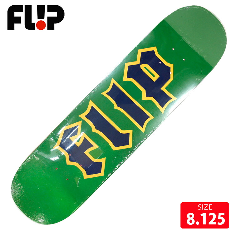 スケボー デッキ フリップ FLIP CANCELLED LOGO GREEN DECK SIZE 8.125 スケートボード SKATEBOARD 26SM｜QUESTONS -クエストン-