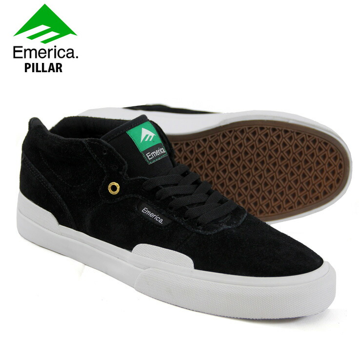 楽天市場 エメリカ スケシュー スニーカー Emerica Pillar Blk Wht Gold スケート シューズ クエストン Questons クエストン