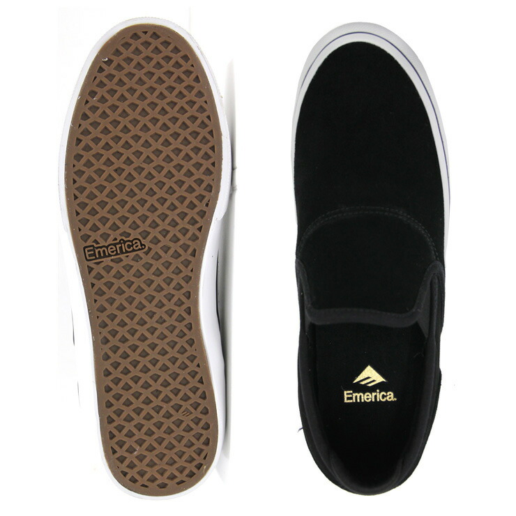 EMERICA エメリカ ジュニア YOUTH G6 WHITE SLIP ON BLK GOLD スケート シューズ スニーカー WINO メンズ靴 | windowmaker.com