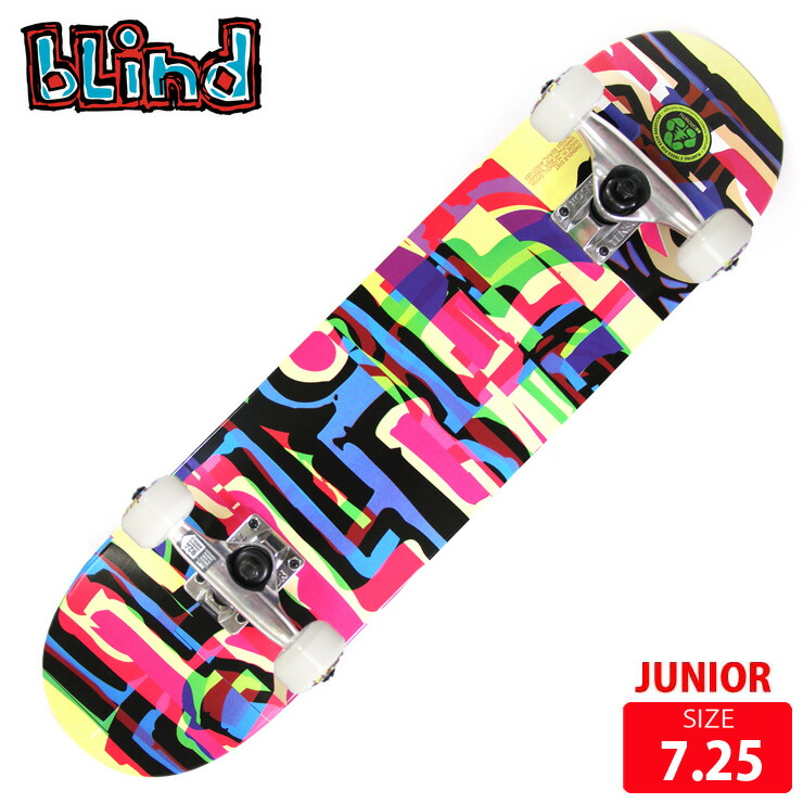 コンプリート Logo ジュニアー Skateboard 本体 コンプリート Complete Blind スケボー Kids スケートボード クエストン 人気ブランド Logo キッズコンプリ Glitch ブラインド スケートボード クエストン 7 25 完成品 Multi Questons