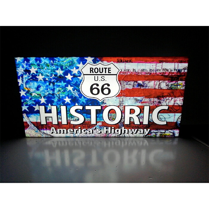 【LEDデザインライト】ROUTE66 ルート66 アメリカ アメリカ国旗 カルフォルニア HISTORIC アメ車 車 バイク ハイウェイ アメリカン雑貨 OPEN WELCOME 看板 インテリア 雑貨 置物◆Lサイズ-3◆