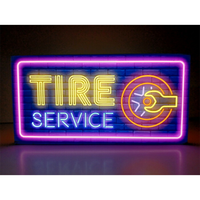 サービス TIRE タイヤ タイヤショップ ガレージ サービスステーション ガソリンスタンド 車 車屋 バイク バイクショップ USA アメリカン  アメリカン雑貨 WELCOME OPEN ネオン風 看板 インテリア 雑貨 置物 Mサイズ