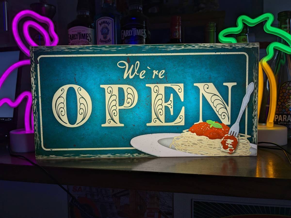 【Lサイズ】 フレンチ イタリアン カジュアル レストラン 喫茶店 カフェ バー フードコート スパゲッティ パスタ 飲食店 プレゼント 店舗 自宅 屋台 キッチンカー パーティー イベント テーブル カウンター サイン ランプ 照明 看板 置物 雑貨 ライトBOX 電飾看板 電光看板