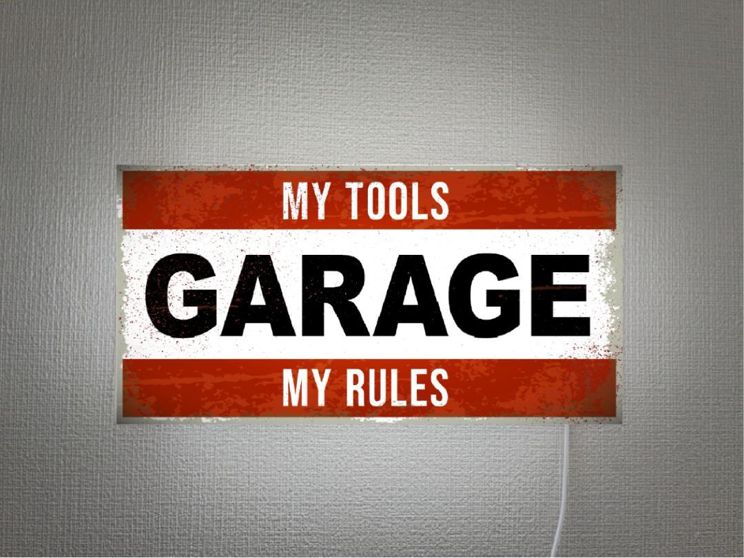【Lサイズ 壁掛け※画鋲で簡単設置】GARAGE ガレージ 自動車 バイク カスタム DIY 自動車工場 タイヤ オイル サービス プレゼント 店舗 自宅 玄関 パーティー イベント テーブル カウンター サイン ランプ 照明 看板 置物 アメリカン雑貨 ライトBOX 電飾看板 電光看板