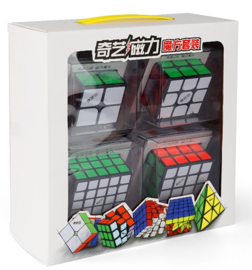 【正規販売店】  【安心保証】 QiYi Magnetic Suit 磁石搭載 4個 セット ルービックキューブ ブラック ステッカーあり 2x2 3x3 4x4x 5x5 なめらか おすすめ Sticker