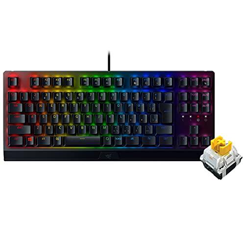 Razer ゲーミングキーボード テンキーレス メカニカルキーボード BlackWidow V3 Tenkeyless JP - Yellow Switch メカニカル イエロー軸 クリアハウジング Chroma RGB 高耐久アルミ製トッププレート 印字の消えないABS キーキャップ 日本語 JP配列