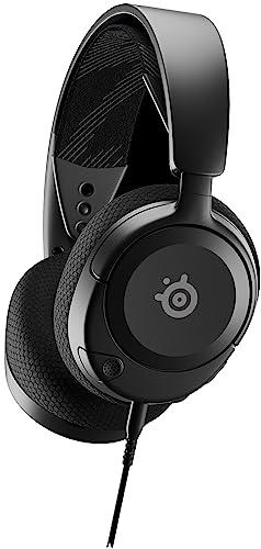 SteelSeries ゲーミングヘッドセット ヘッドホンArctis Nova 1 軽量 有線 密閉型 PC PS5 PS4 Switch 対応 双方向マイク ノイズキャンセリング 空間オーディオ Hi-Fiサウンド 調整可能 61606 ブラック