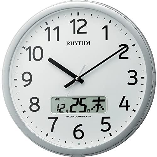 リズム(RHYTHM) 掛け時計 電波時計 チャイム付き プログラムカレンダー01SR シルバー ф35.0×5.5cm 4FNA01SR19|セレクトショップ RST