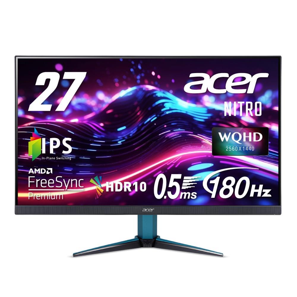 日本エイサー Acer Nitro ゲーミングモニター 27in IPS 非光輝 WQHD 180サイクル 0.5ms HDMI 2.0 DisplayPort VESAマウント相応う 金棒引き内蔵 受話器端子 AMD FreeSync Premium HDR10 VG271UM3bmiipx マイコン/なおなお書き5/Xbox X/S方角