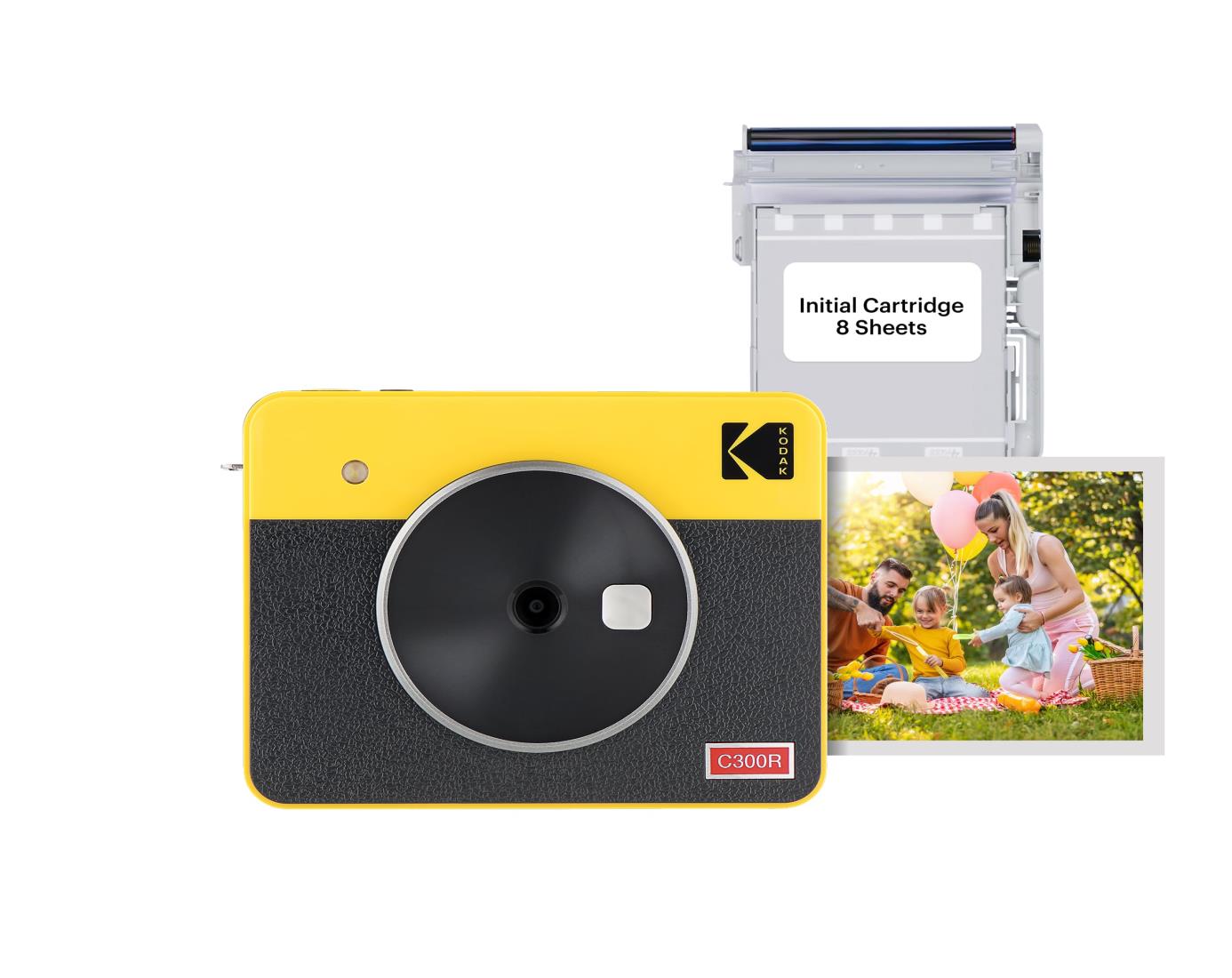 コダック KODAK Mini Shot 3 レトロ 4PASS 2-in-1インスタントカメラ＆フォトプリンター(7.6cmx7.6cm)＋カメラ本体8枚入り、イエロー｜セレクトショップ RST