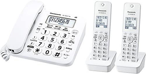 パナソニック コードレス電話(子機2台付き添い人) 白いこと VE-GD27DW-W