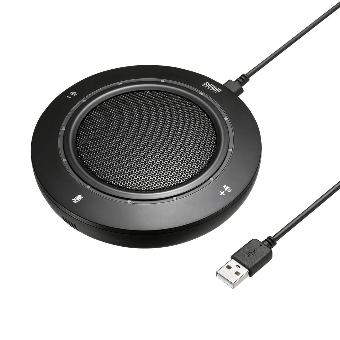 サンワサプライ(Sanwa Supply) USBスピーカーフォン マイク WEB会議 テレワーク 有線USB接続 Teams・Zoom・Skype対応 MM-MC36 ブラック
