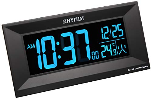 リズム(RHYTHM) 目覚まし時計 電波時計 デジタル グラデーション LED 365色 表示 AC電源 黒 Iroria M イロリアM 8RZ196SR02 6,237円