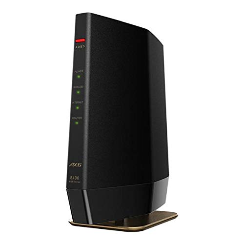 BUFFALO バッファロー 無線LANルーター プレミアムモデル (Wi-Fi 6(11ax)対応/ワイドバンド 5GHz 160MHz対応/マットブラック) WSR-5400AX6-MB