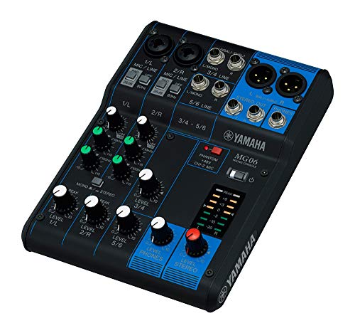 ヤマハ YAMAHA 6チャンネルミキシングコンソール MG06 最最大2 Mic / 6 Line入力 マイクプリアンプ「D-PRE」搭載 堅牢なメタルシャーシ