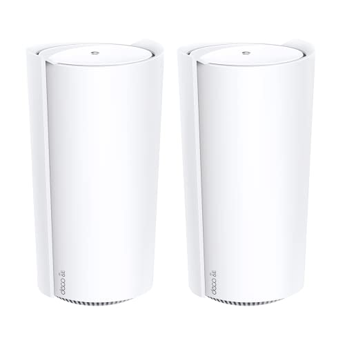 TP-Link 無線LAN 6E ルータ メッシュWi-Fi取り合わせ wifi中継ぎ かっこ良いテレビ受像機 相応う メッシュWi-Fi無線電話ローカルエリアネットワークルータ かっこ良い老人ホーム AXE11000 4804 + 4804 + 1148Mbps Deco XE200 2-pack