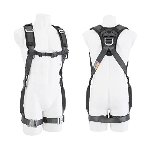 タジマ 新規格安全帯 フルハーネス ハオル 腰道具を付けたまま脱ぎ着しやすい フルハーネス本体のみ 頑丈スチール ブラック 国内生産2023年モデル 快適で動きやすいしなやかなベルト 着脱が容易なワンタッチバックル 選定に迷わないフリーサイズ 胴ベルト型からフルハーネス｜セレクトショップ RST