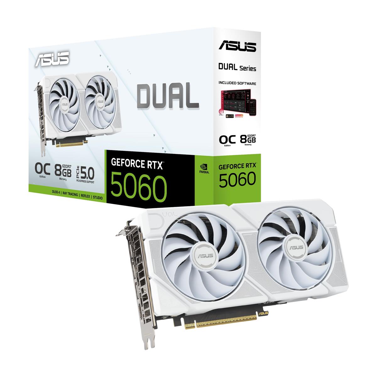 ASUS Dual GeForce RTX 5060 White Edition 8GB GDDR7 録画媒体歌留多 DUAL-RTX5060-O8G-WHITE