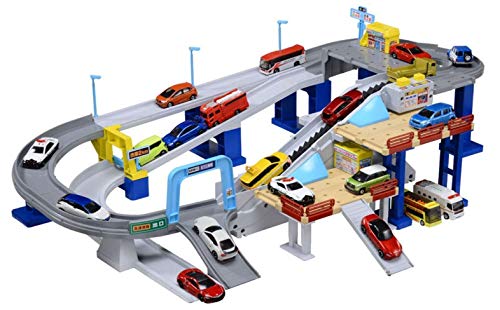 タカラトミー トミカ 2素早さで抑えつける! トミカアクション 高速道路どうろ ミニカー 手あそび 3歳以上