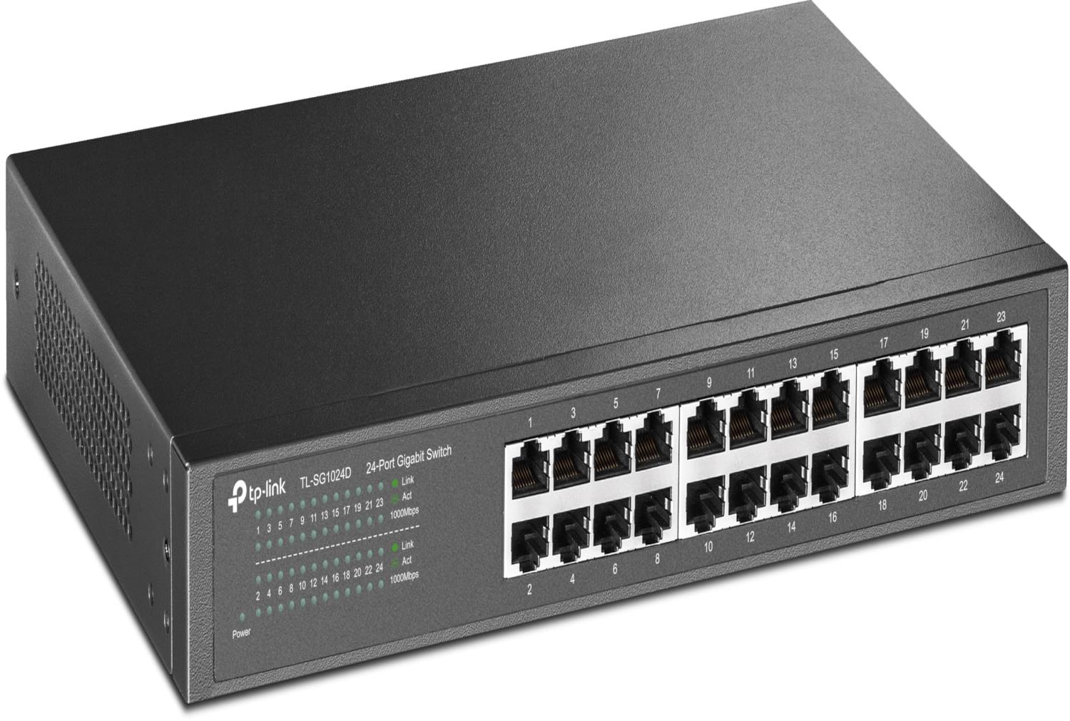 TP-Link スイッチングハブ 24ポート TL-SG1024D 10/100/1000Mbps 金属筺体 ギガビット