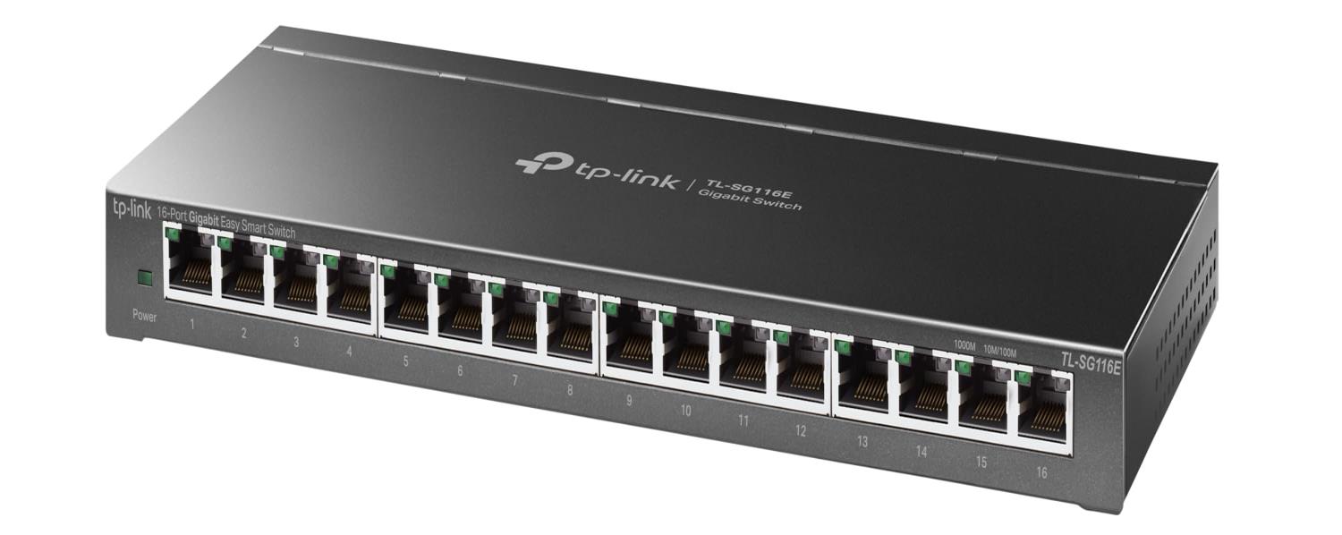 TP-Link 16ポート ハブ 10/100/1000Mbps 管理機能付き ウォールマウント デスクトップ ギガビット アンマネージ プロ スイッチングハブ 5年保 証 TL-SG116E