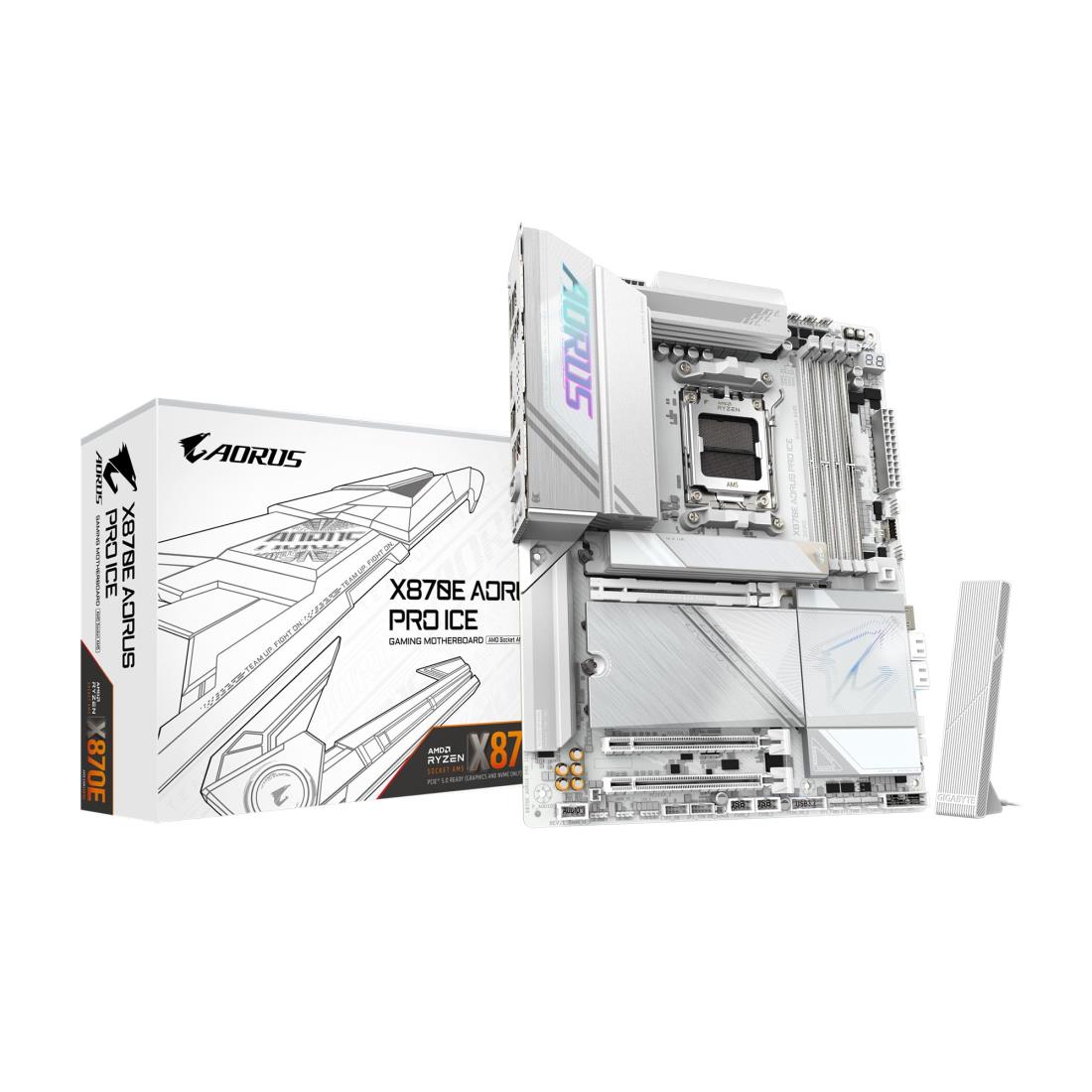 GIGABYTE X870E AORUS PRO ICE - AMD Ryzen 用 白いこと色 ATX 上役定番ゲーミングマザーボード MB6570